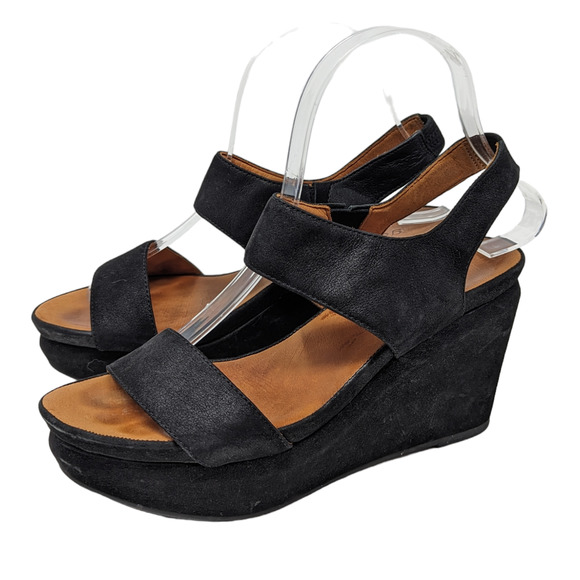 gentle souls Shoes - Gentle Souls Juniper Barry Wedge Sandals Black Size 7
